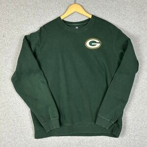 Green Bay Packers NFL Pro Line Crewneck Sweatshirt Men's XL Embroidered Flaw